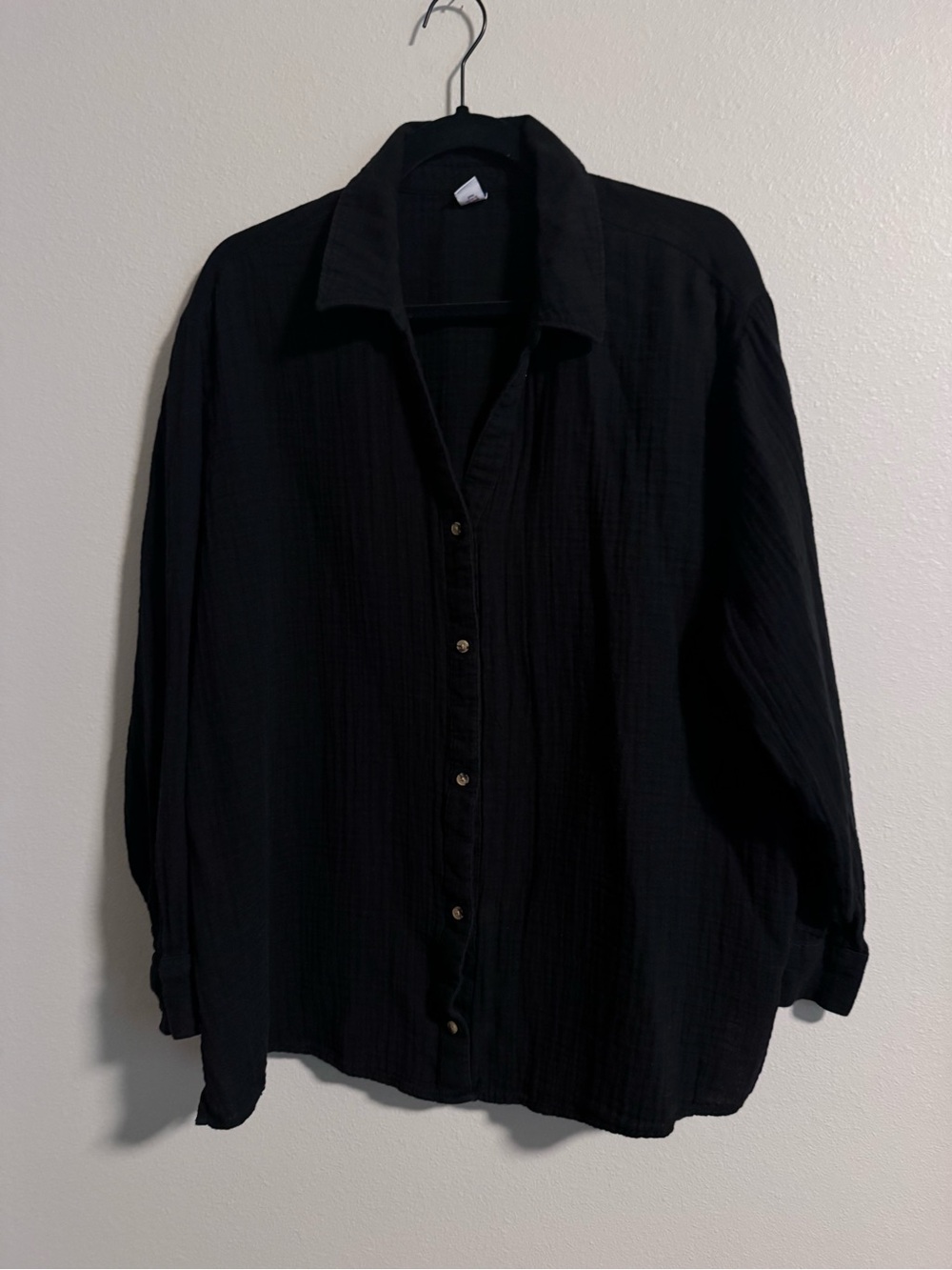 Old Navy Women’s Gauze Black Button Front Shirt